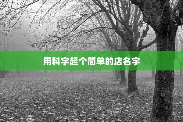 用科字起个简单的店名字