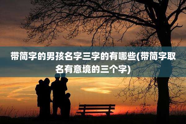 带简字的男孩名字三字的有哪些(带简字取名有意境的三个字)