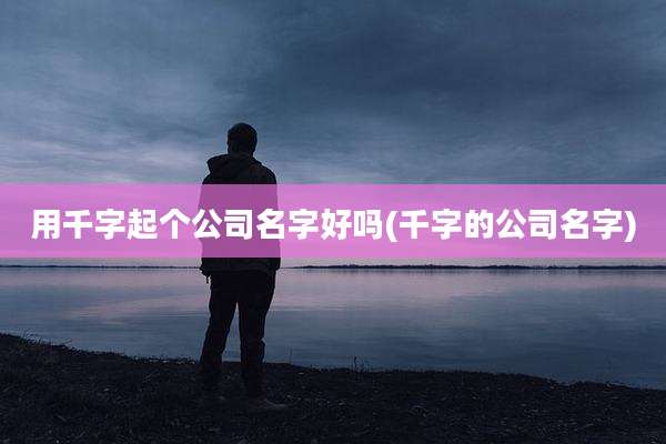 用千字起个公司名字好吗(千字的公司名字)