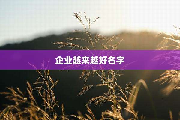 企业越来越好名字