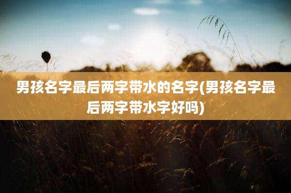 男孩名字最后两字带水的名字(男孩名字最后两字带水字好吗)