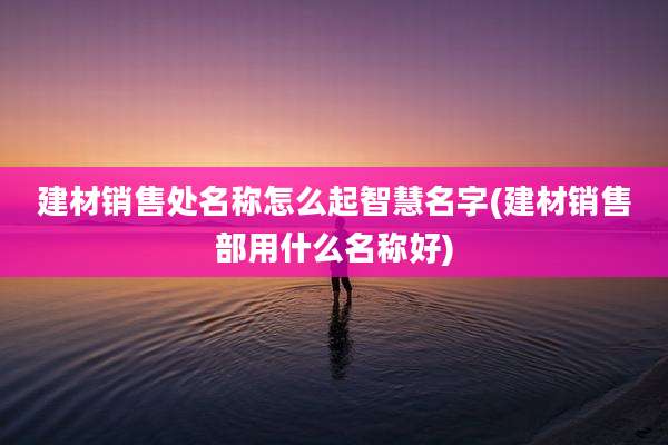 建材销售处名称怎么起智慧名字(建材销售部用什么名称好)
