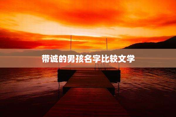 带诚的男孩名字比较文学
