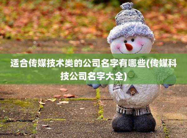 适合传媒技术类的公司名字有哪些(传媒科技公司名字大全)