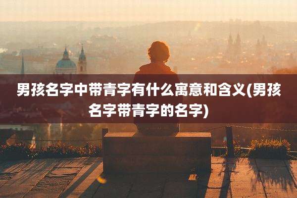 男孩名字中带青字有什么寓意和含义(男孩名字带青字的名字)
