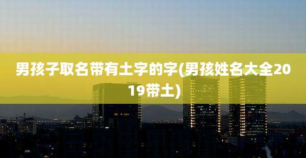 男孩子取名带有土字的字(男孩姓名大全2019带土)
