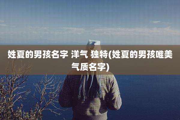 姓夏的男孩名字 洋气 独特(姓夏的男孩唯美气质名字)
