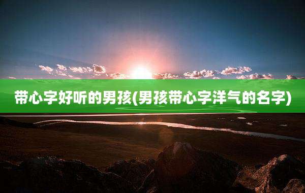 带心字好听的男孩(男孩带心字洋气的名字)