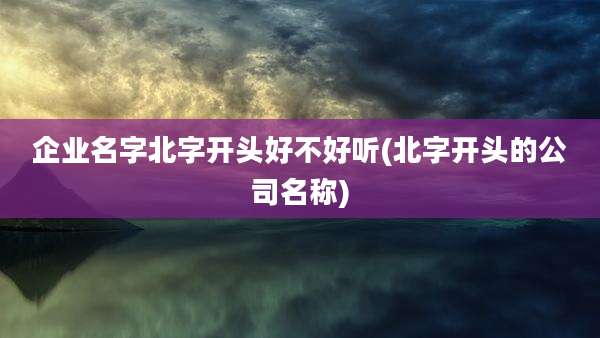 企业名字北字开头好不好听(北字开头的公司名称)