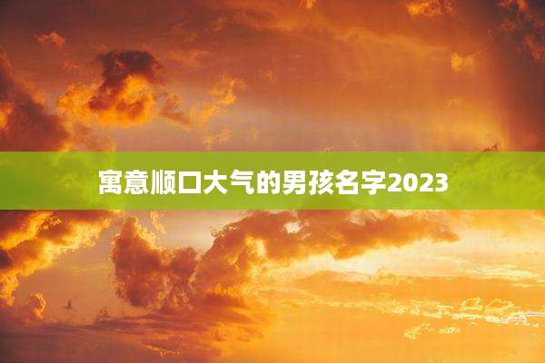 寓意顺口大气的男孩名字2023