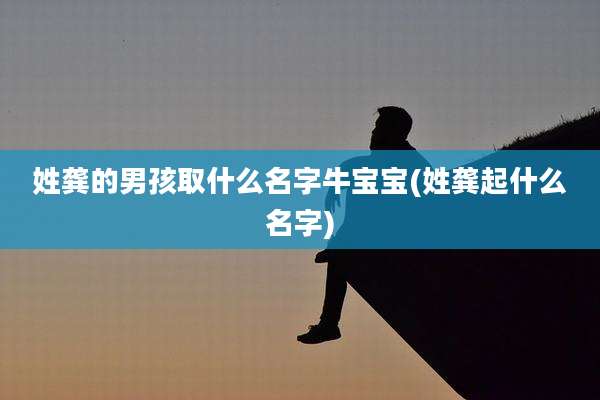 姓龚的男孩取什么名字牛宝宝(姓龚起什么名字)
