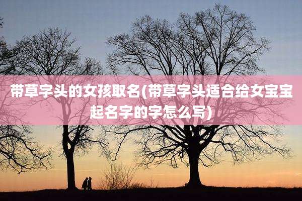 带草字头的女孩取名(带草字头适合给女宝宝起名字的字怎么写)