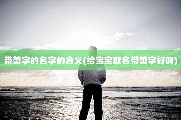 带萧字的名字的含义(给宝宝取名带萧字好吗)