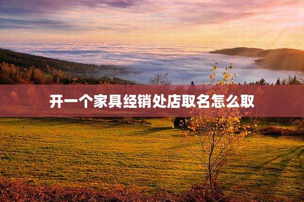 开一个家具经销处店取名怎么取