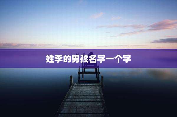 姓李的男孩名字一个字