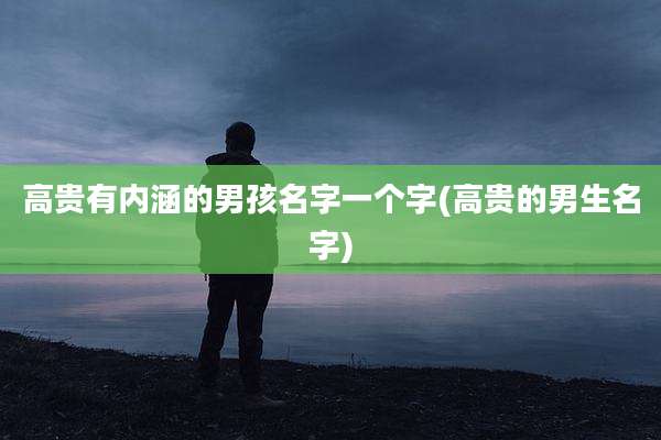 高贵有内涵的男孩名字一个字(高贵的男生名字)
