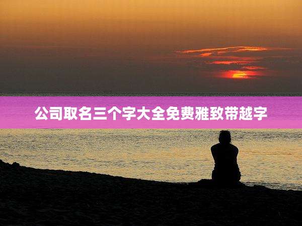 公司取名三个字大全免费雅致带越字