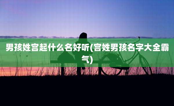 男孩姓宫起什么名好听(宫姓男孩名字大全霸气)