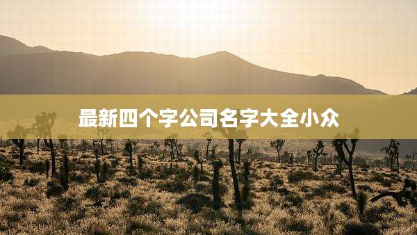 最新四个字公司名字大全小众