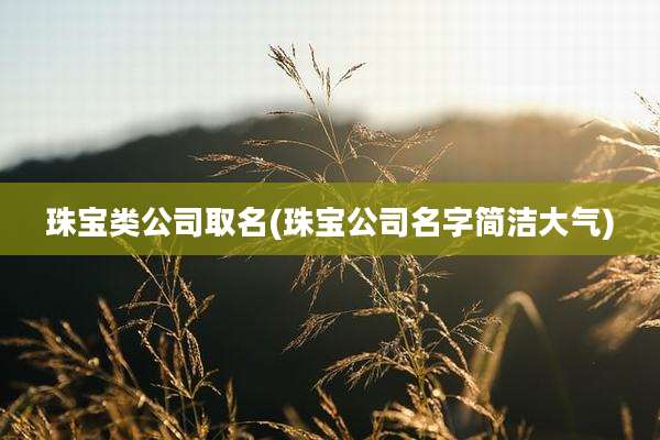 珠宝类公司取名(珠宝公司名字简洁大气)