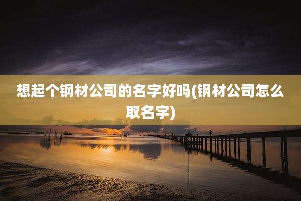 想起个钢材公司的名字好吗(钢材公司怎么取名字)