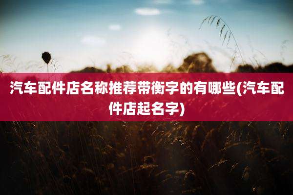 汽车配件店名称推荐带衡字的有哪些(汽车配件店起名字)