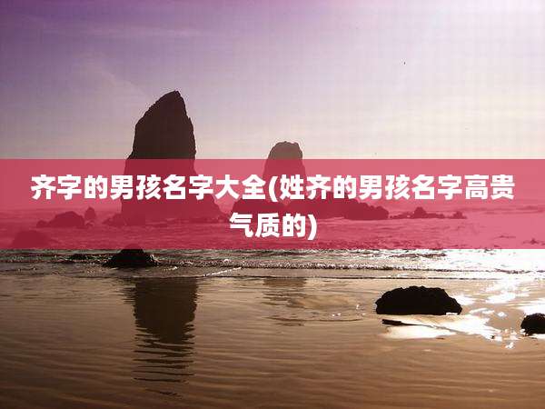 齐字的男孩名字大全(姓齐的男孩名字高贵气质的)