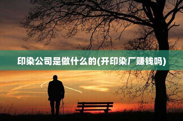 印染公司是做什么的(开印染厂赚钱吗)