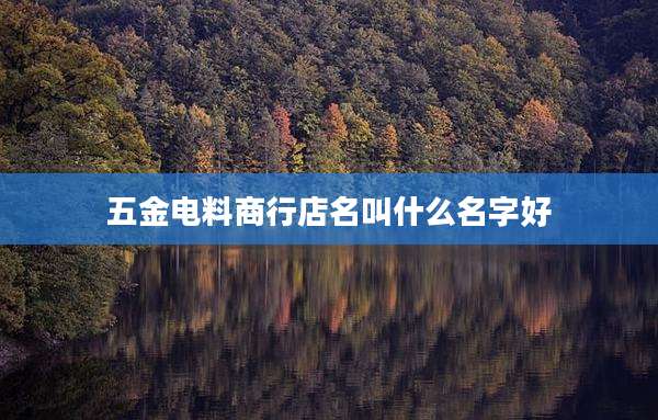 五金电料商行店名叫什么名字好