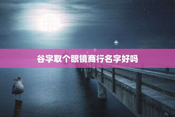谷字取个眼镜商行名字好吗