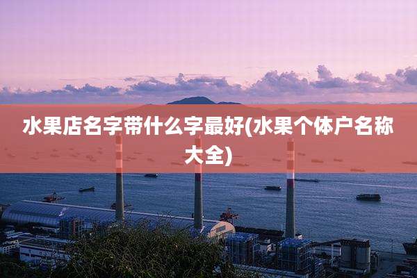 水果店名字带什么字最好(水果个体户名称大全)