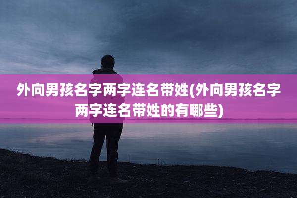 外向男孩名字两字连名带姓(外向男孩名字两字连名带姓的有哪些)