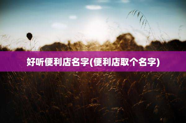 好听便利店名字(便利店取个名字)
