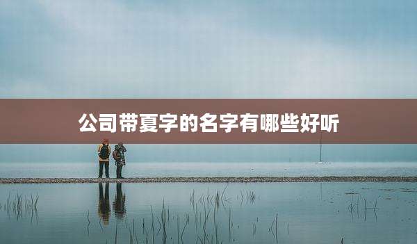 公司带夏字的名字有哪些好听