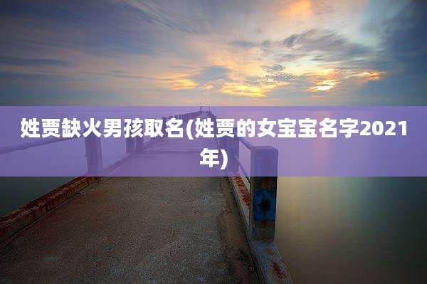 姓贾缺火男孩取名(姓贾的女宝宝名字2021年)
