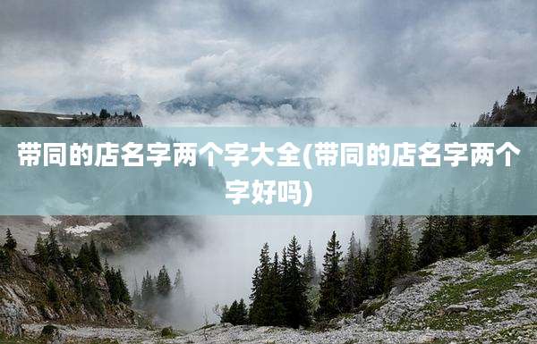 带同的店名字两个字大全(带同的店名字两个字好吗)
