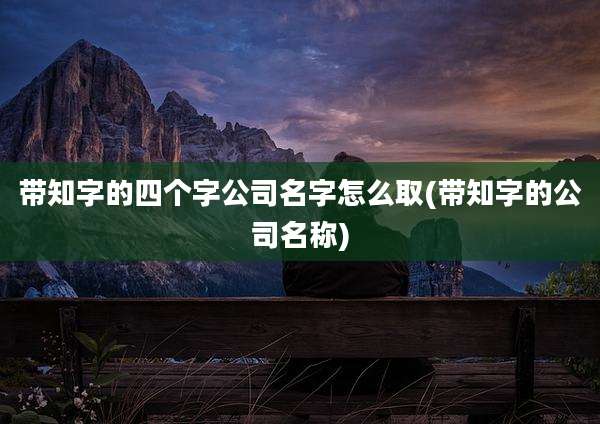 带知字的四个字公司名字怎么取(带知字的公司名称)