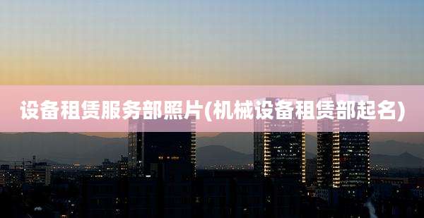 设备租赁服务部照片(机械设备租赁部起名)