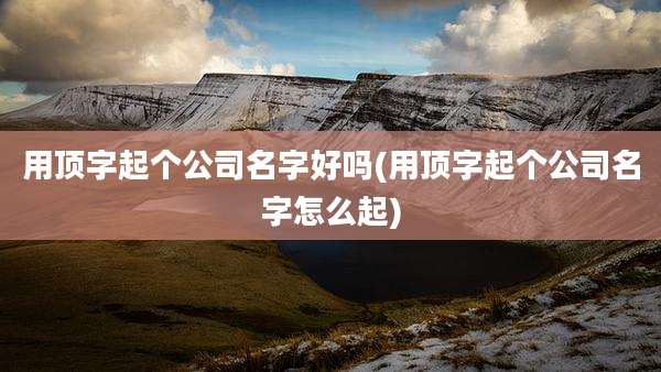 用顶字起个公司名字好吗(用顶字起个公司名字怎么起)