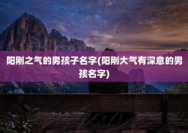 阳刚之气的男孩子名字(阳刚大气有深意的男孩名字)