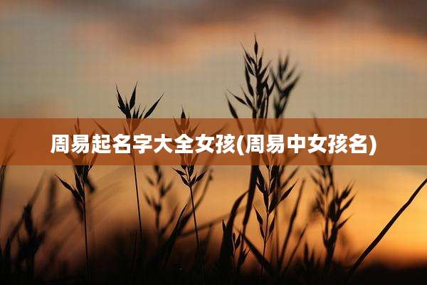 周易起名字大全女孩(周易中女孩名)