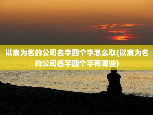 以宸为名的公司名字四个字怎么取(以宸为名的公司名字四个字有哪些)