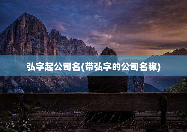 弘字起公司名(带弘字的公司名称)
