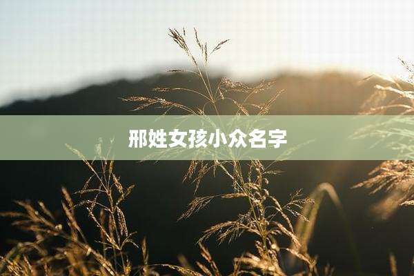 邢姓女孩小众名字