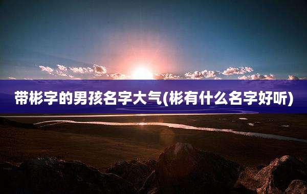 带彬字的男孩名字大气(彬有什么名字好听)