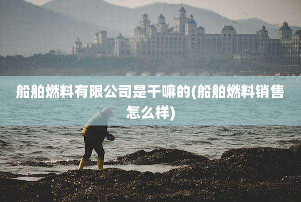 船舶燃料有限公司是干嘛的(船舶燃料销售怎么样)