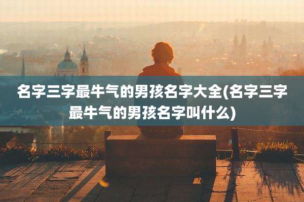 名字三字最牛气的男孩名字大全(名字三字最牛气的男孩名字叫什么)