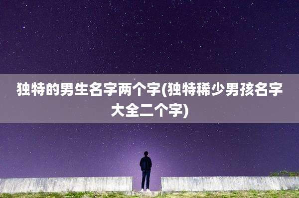 独特的男生名字两个字(独特稀少男孩名字大全二个字)