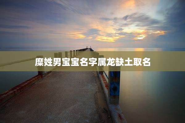糜姓男宝宝名字属龙缺土取名