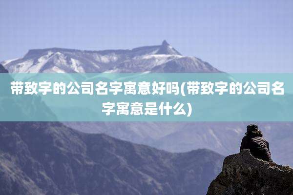 带致字的公司名字寓意好吗(带致字的公司名字寓意是什么)